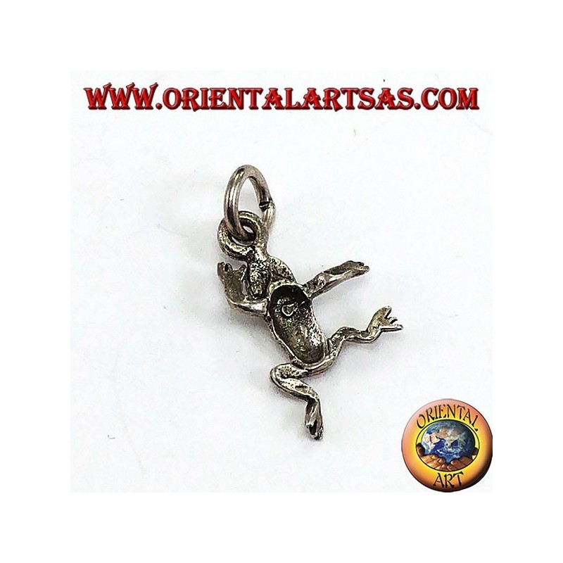 Silver pendant in the shape of a frog
