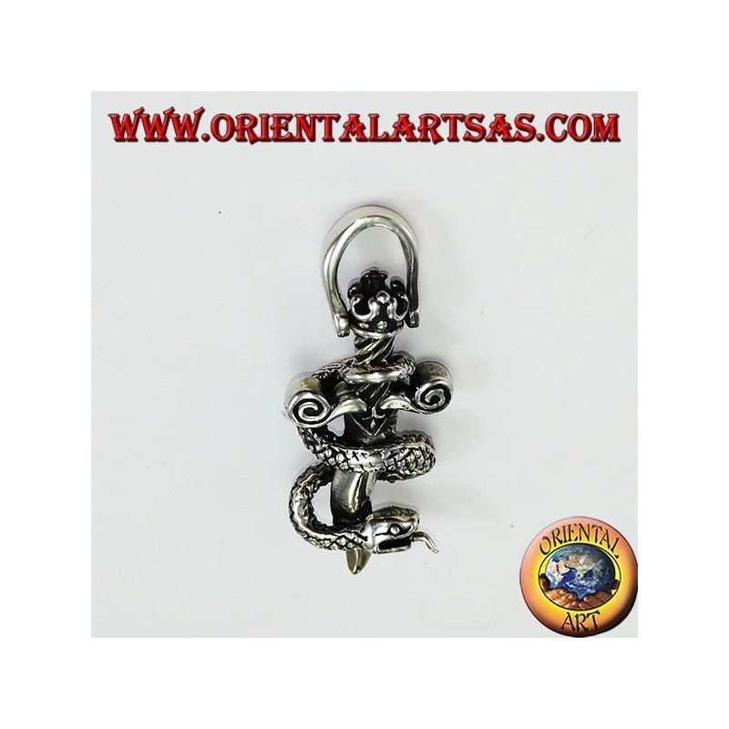 Colgante en daga de plata con cobra