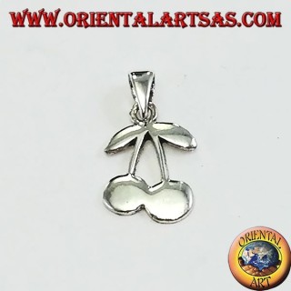 Colgante de plata de un par de cerezas