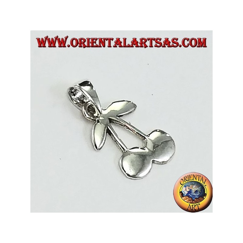 Colgante de plata de un par de cerezas