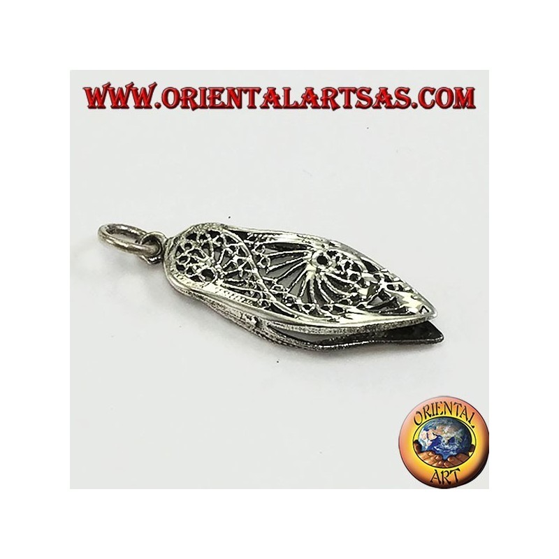 Silver pendant of a typical Indian shoe