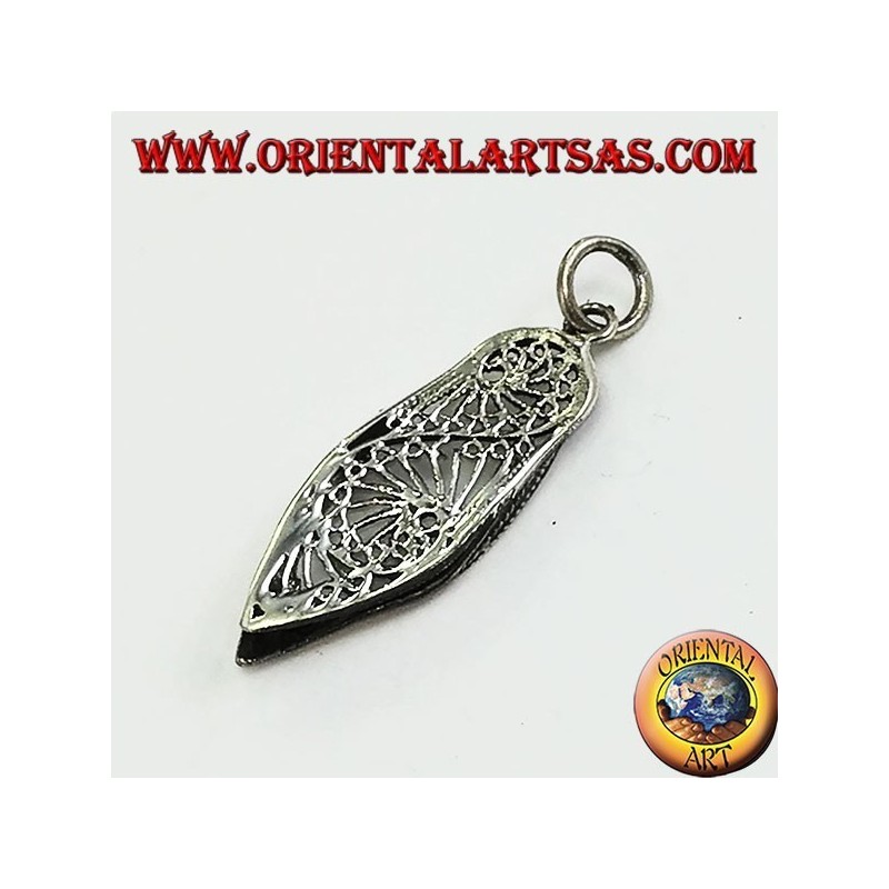 Silver pendant of a typical Indian shoe