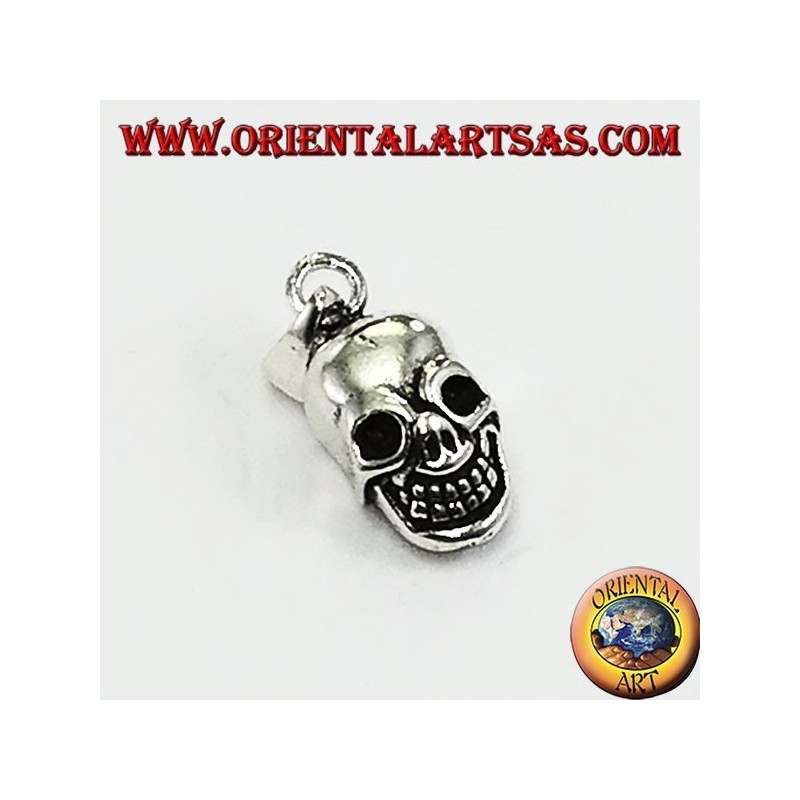 Silver pendant, clown skull
