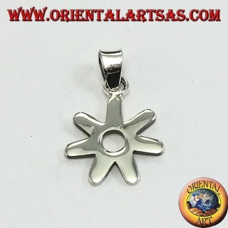 Pendentif en argent, fleur de marguerite stylisée