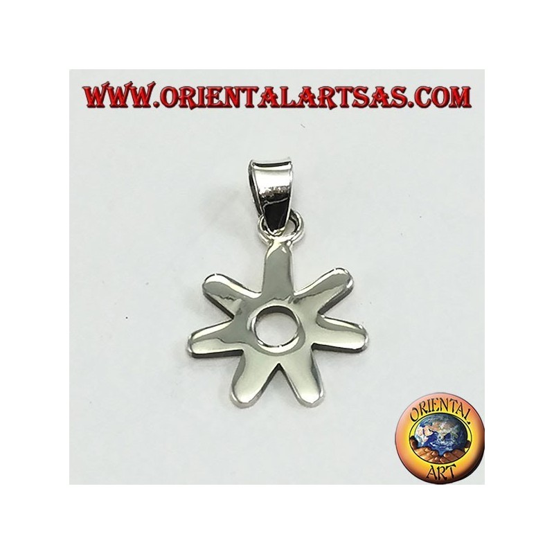 Pendentif en argent, fleur de marguerite stylisée