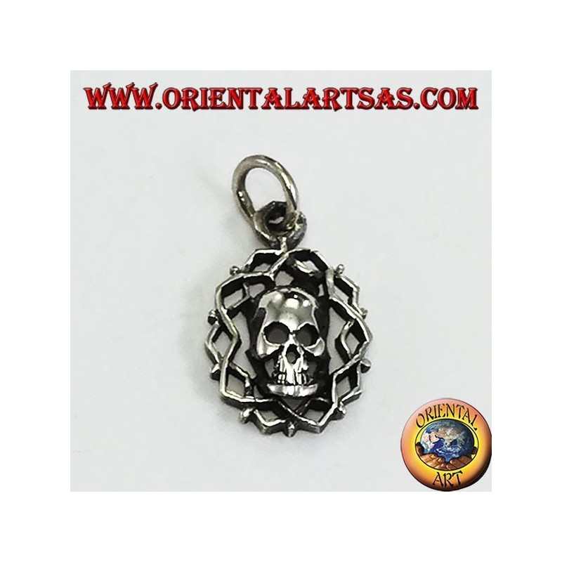 Colgante en plata, calavera de la oscuridad