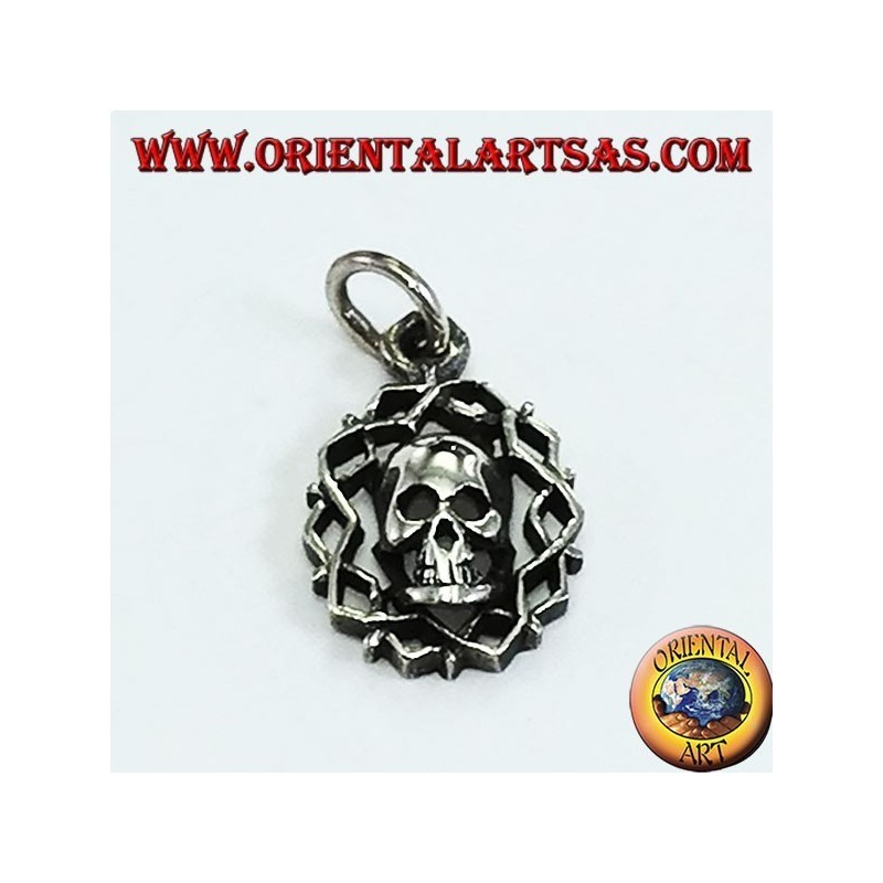 Pendentif en argent, crâne d'obscurité
