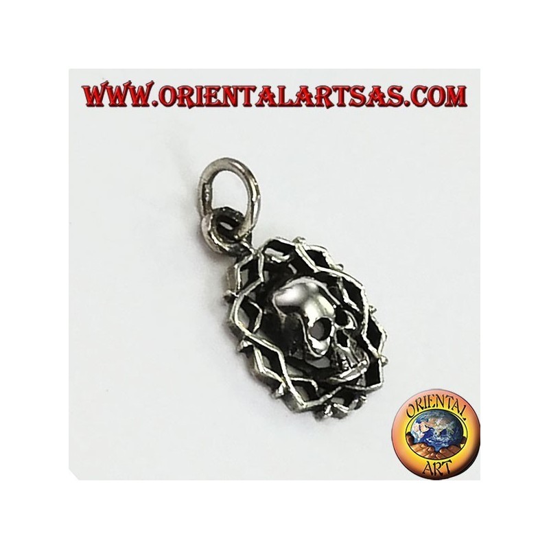 Pendant in silver, skull of darkness