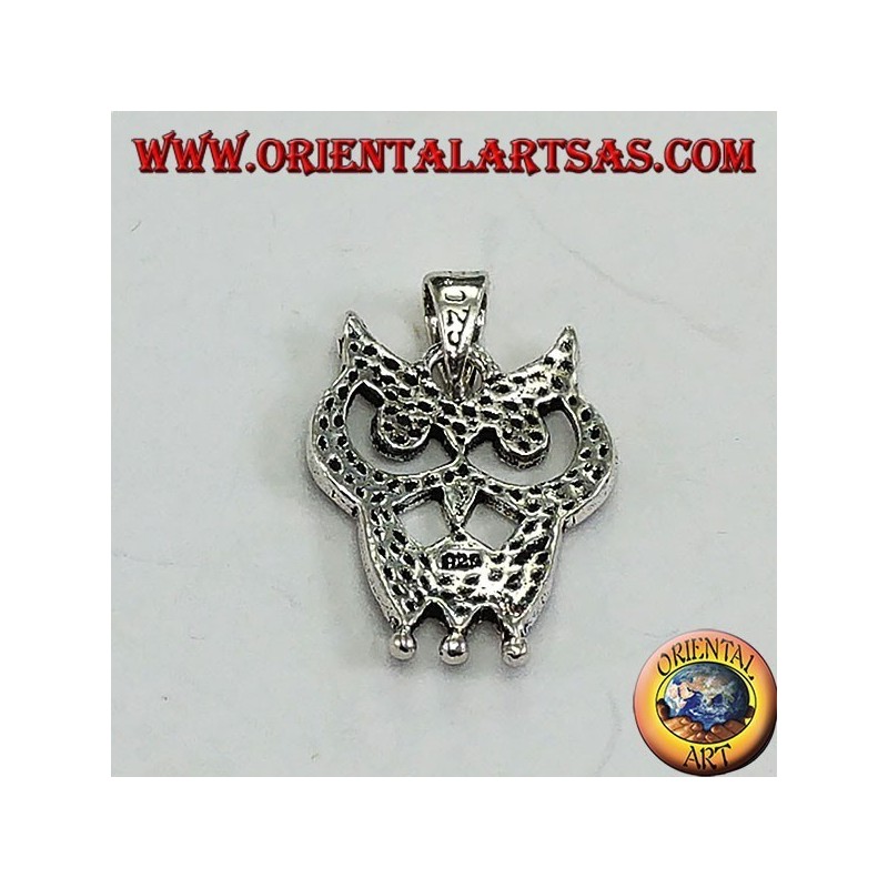 Silver pendant with dotted owl