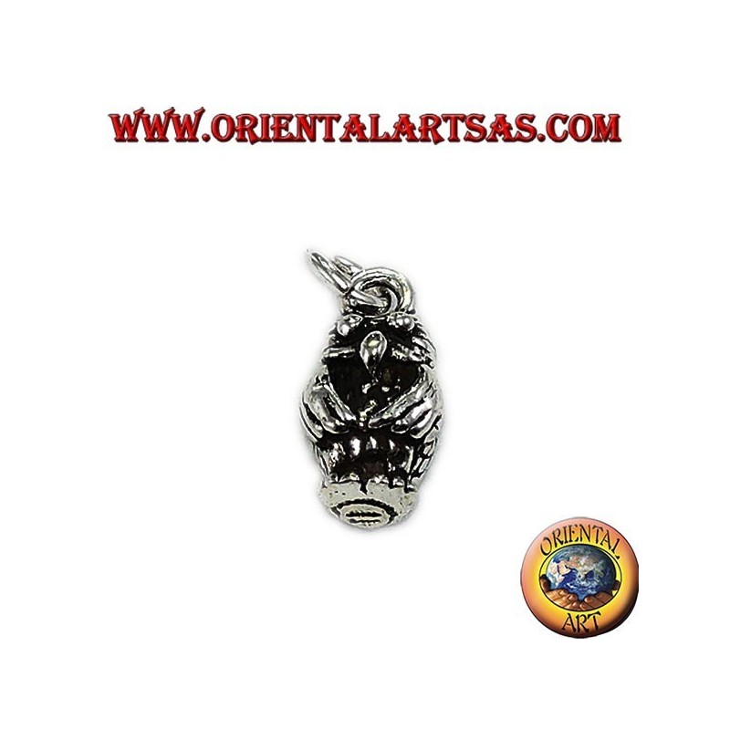 Pendant in silver three-dimensional owl