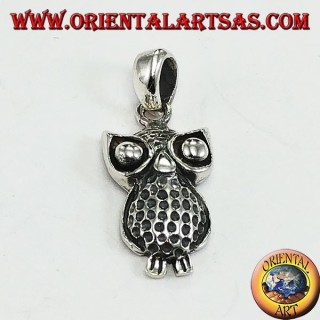 Pendant in silver owl with big eyes