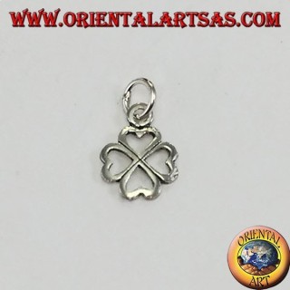 Colgante de plata trébol de cuatro hojas