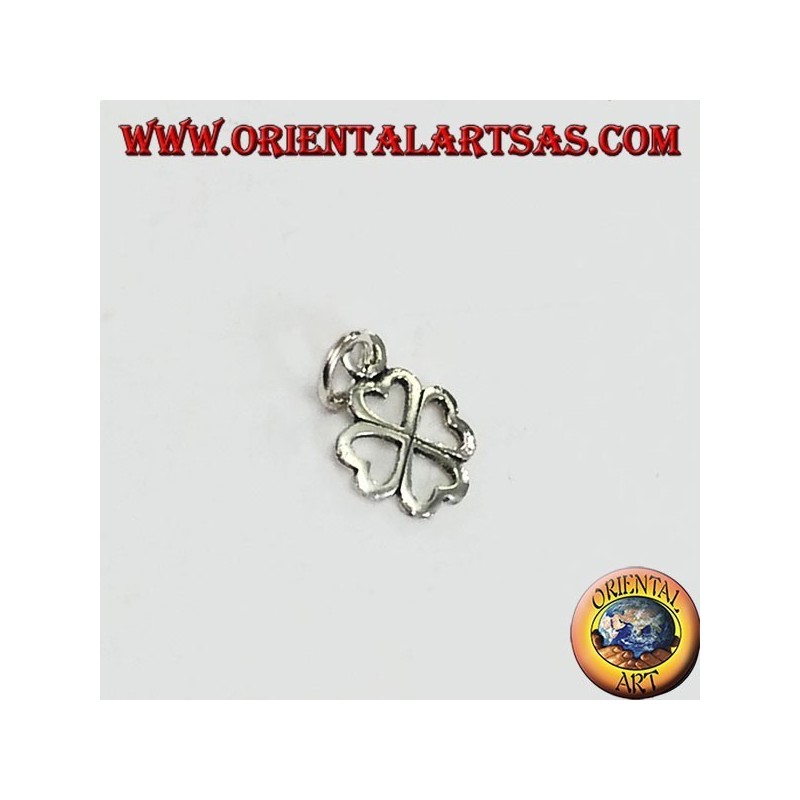 Colgante de plata trébol de cuatro hojas