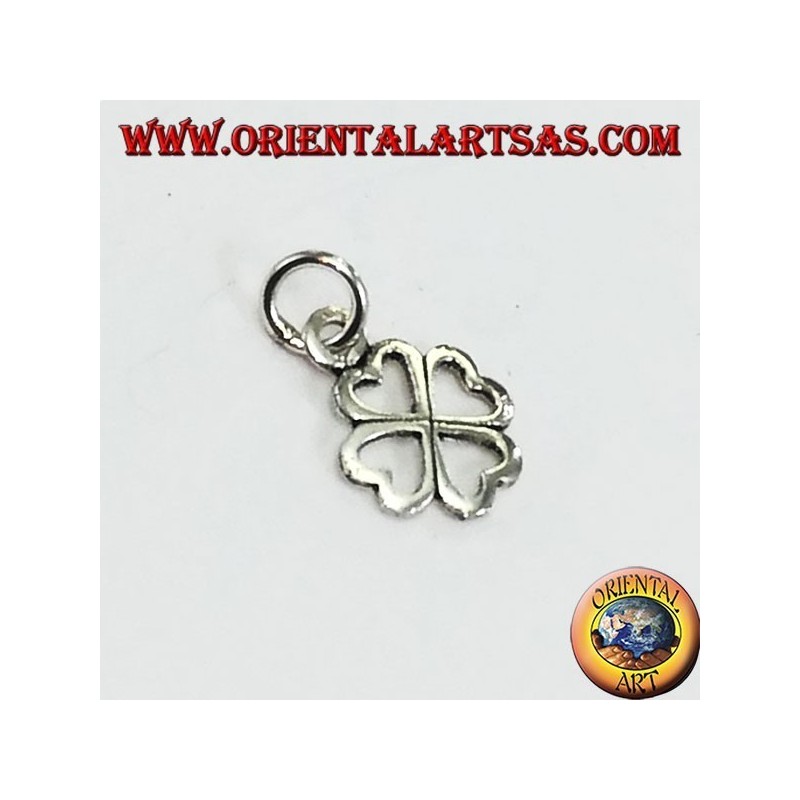 Pendentif argent trèfle à quatre feuilles