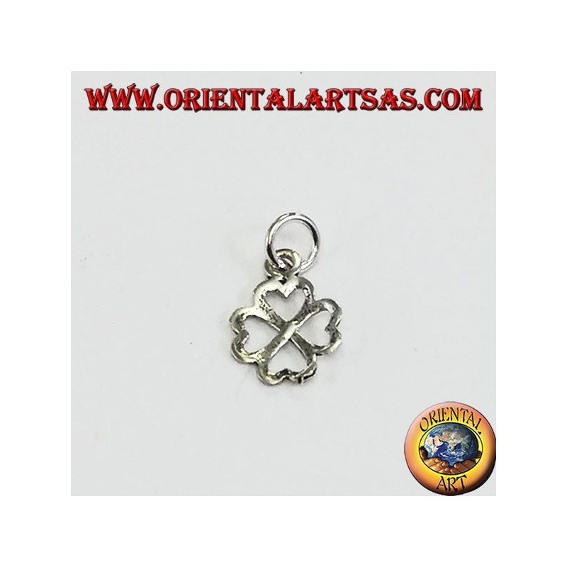 Colgante de plata trébol de cuatro hojas