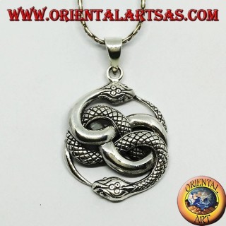 Silver pendant, Talisman of Auryn Ouroboros (large)