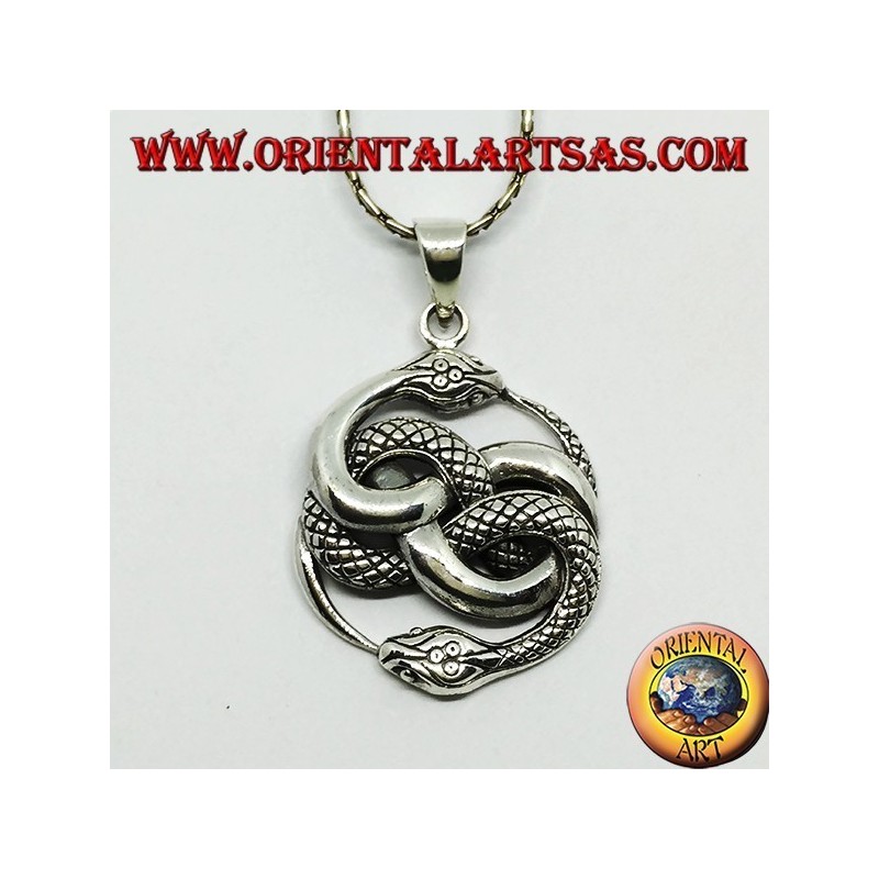 Pendentif en argent, Talisman d'Auryn Ouroboros (grand)