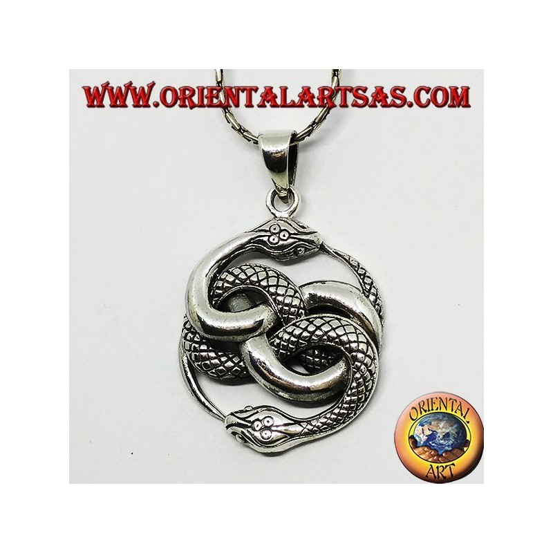 Silver pendant, Talisman of Auryn Ouroboros (large)