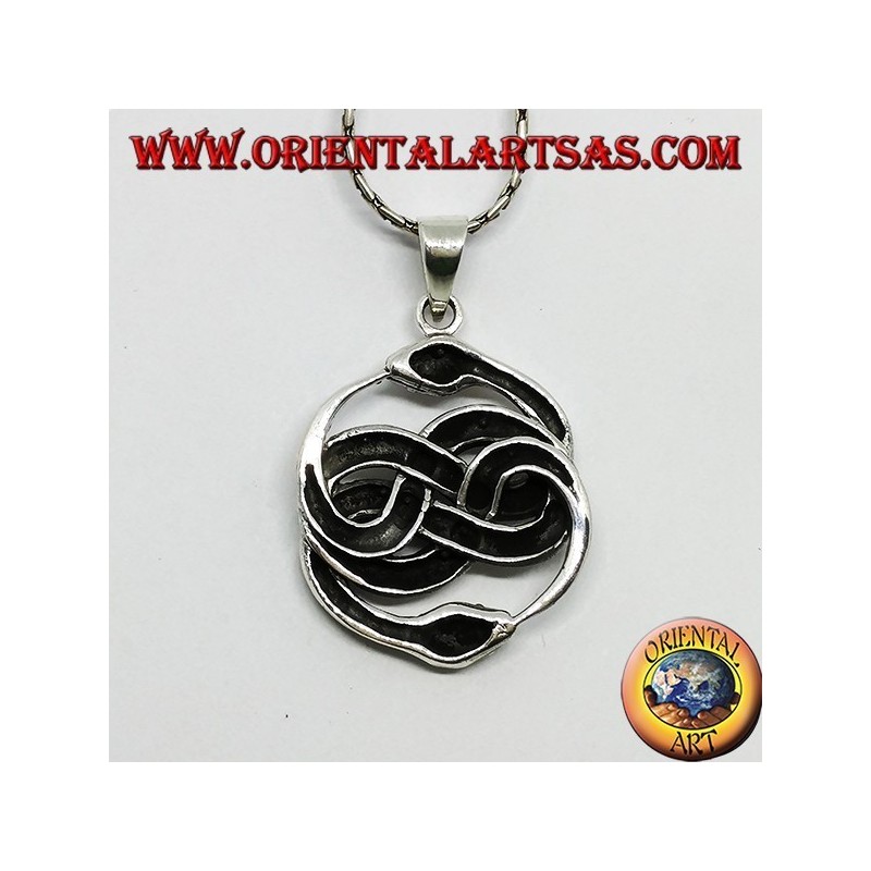 Pendentif en argent, Talisman d'Auryn Ouroboros (grand)