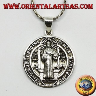 Colgante en plata Medallón de San Benito