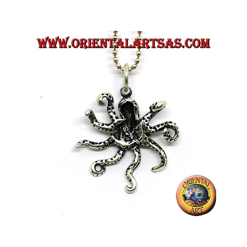 Colgante de plata el símbolo del pulpo de la inteligencia