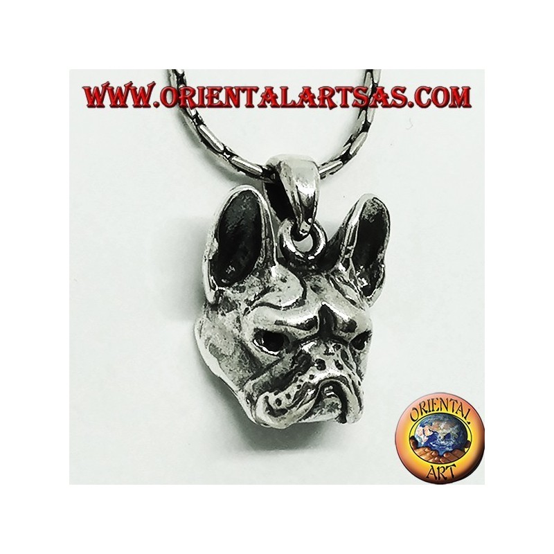 Colgante de plata, cabeza de bulldog
