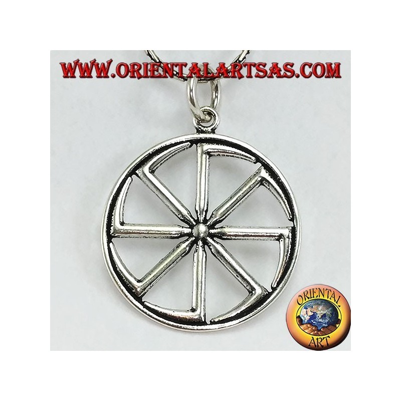 silver pendant sun wheel Kolovrat