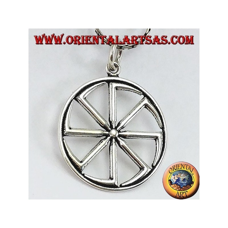 Pendentif argent Kolovrat roue de soleil (grande)
