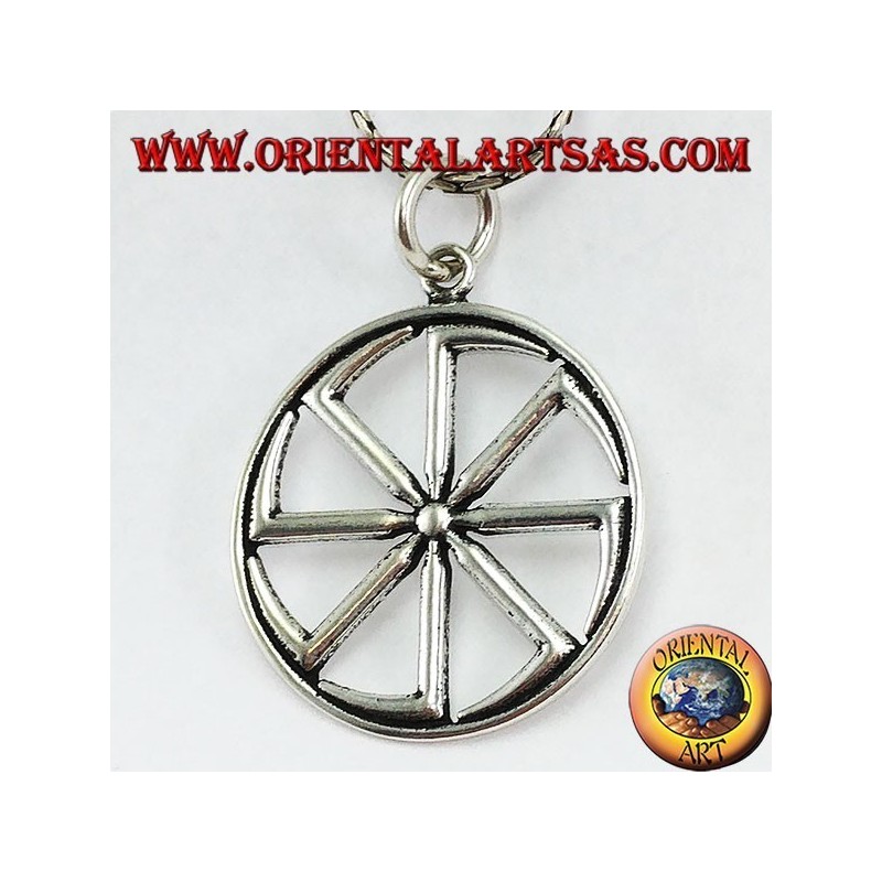 Pendentif argent Kolovrat roue de soleil (grande)