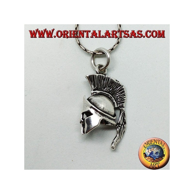 Pendentif en argent, casque Spartan