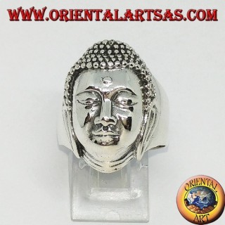 Anello in argento testa del grande Buddha 