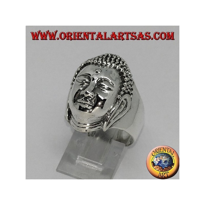 Bague en argent, tête du grand Bouddha