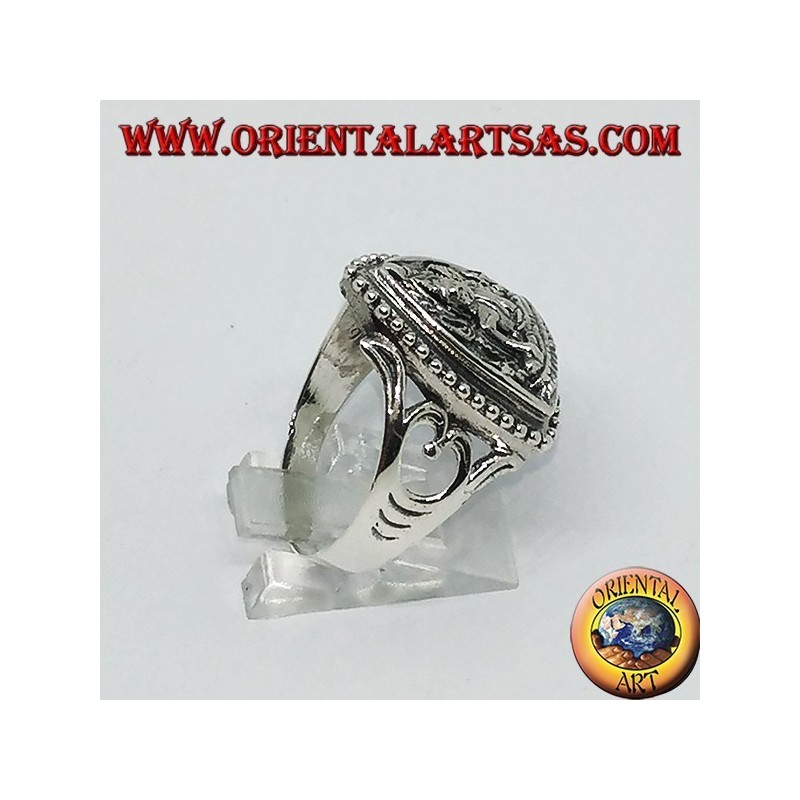 Anello in argento del  Buddha bhumisparsa