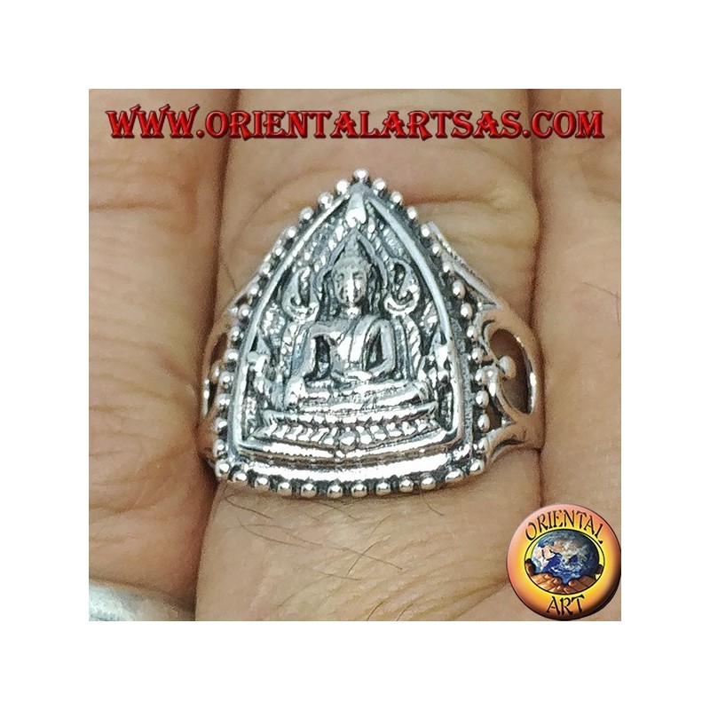 Silver ring of the bhumisparsa Buddha