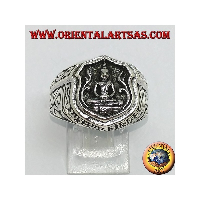Silver ring of the dhyana Buddha