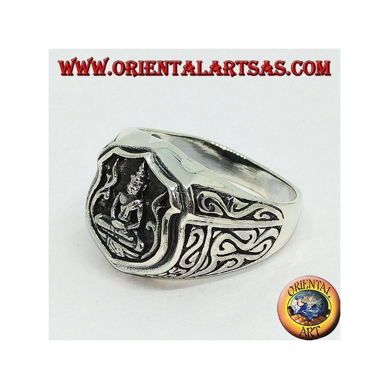 Anello in argento del Buddha dhyana