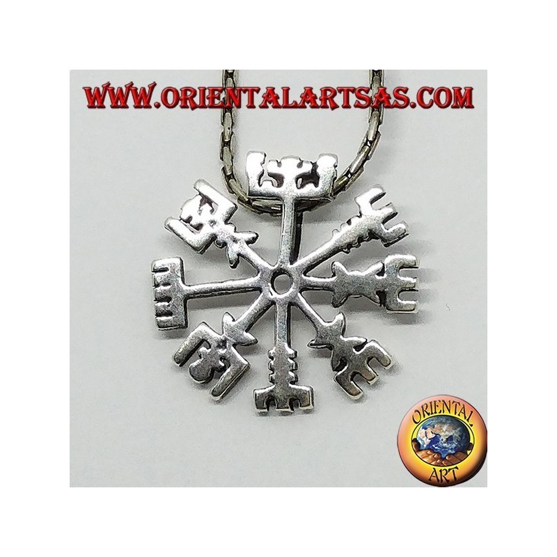 Silberanhänger, Vegvisir (magisches Symbol)