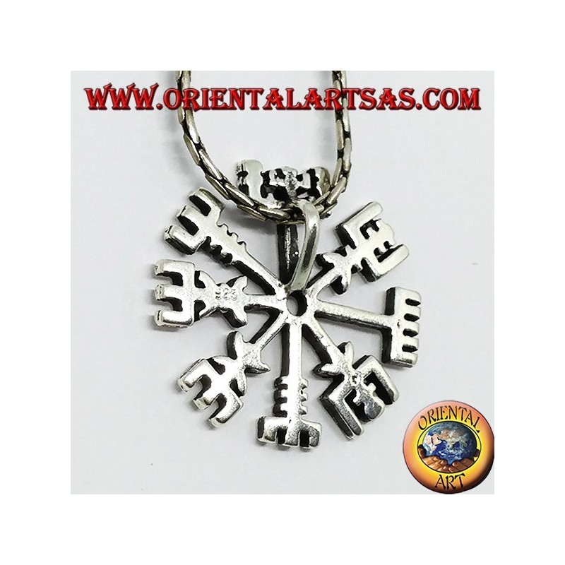 Silver pendant, Vegvisir (magic symbol)