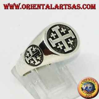 Ring in Silber Kreuz Siegel von Jerusalem