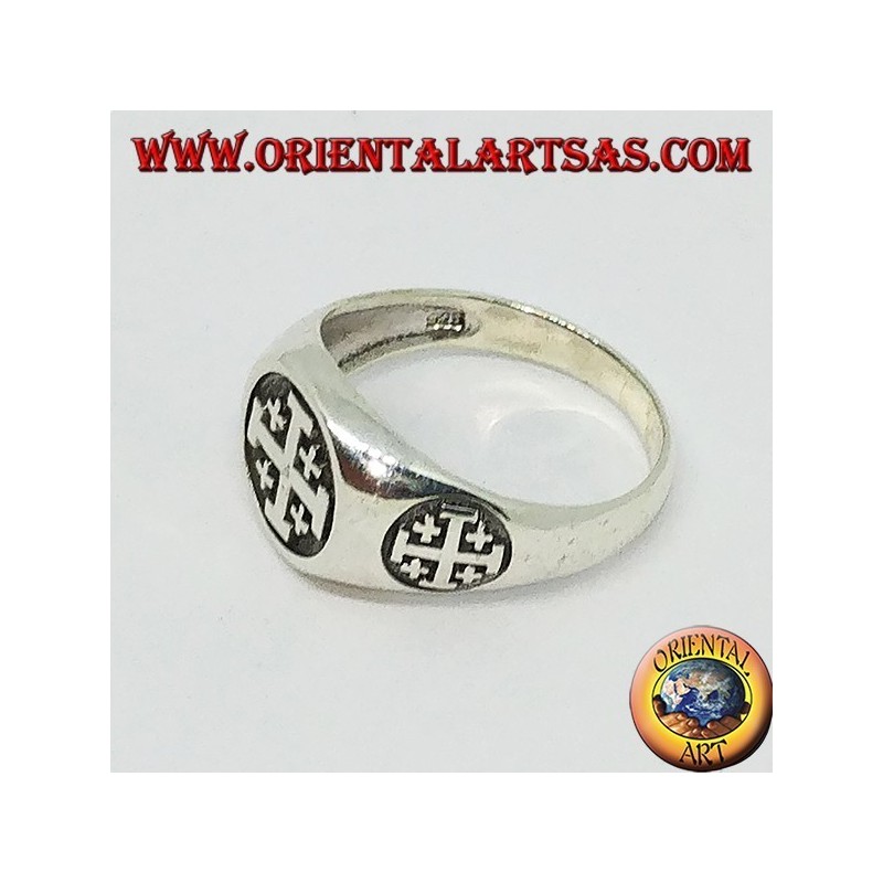 Ring in Silber Kreuz Siegel von Jerusalem