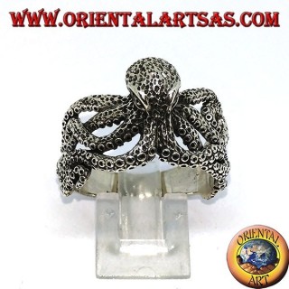 Silberner Ring der Oktopus