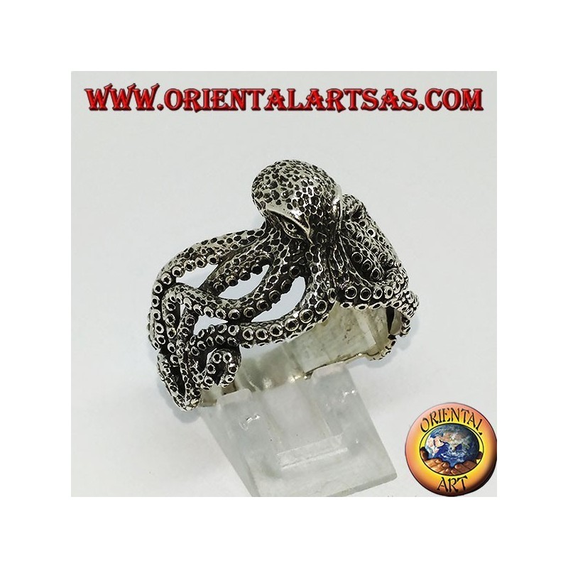 Anillo de plata del pulpo