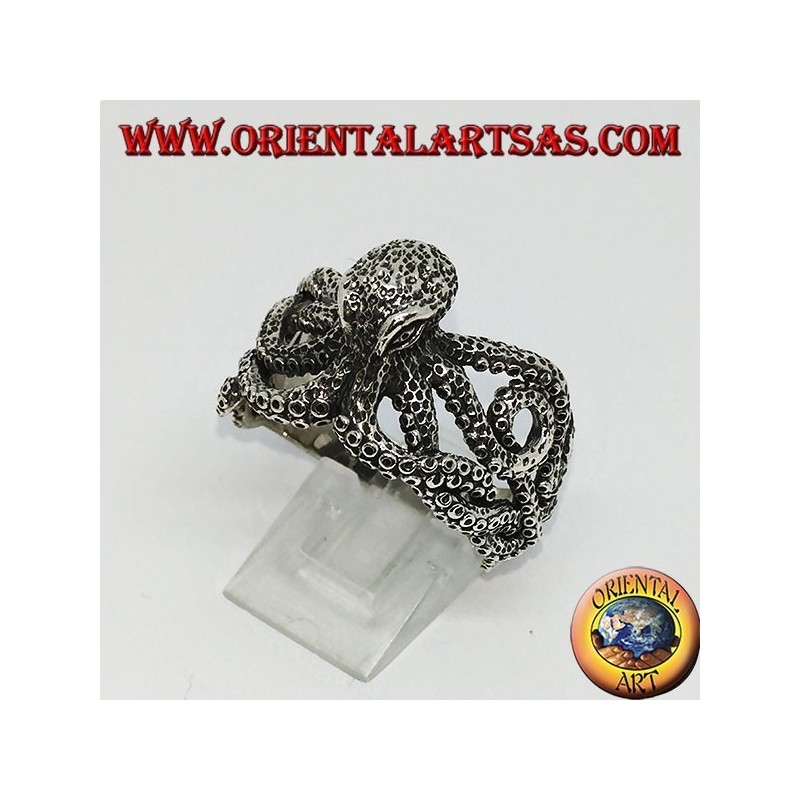 Silberner Ring der Oktopus