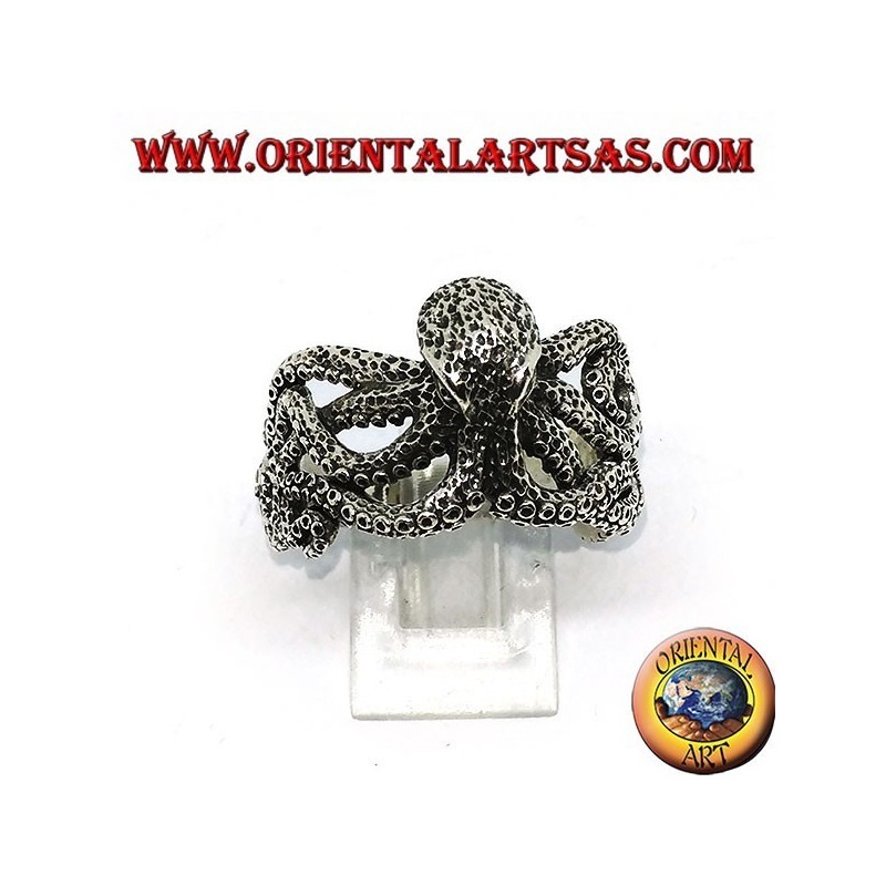 Anillo de plata del pulpo