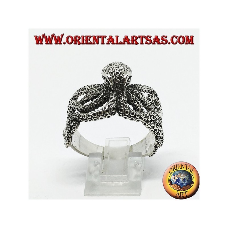 Silberner Ring der Oktopus