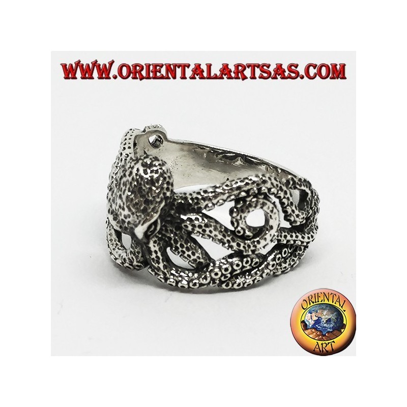 Anello in argento l'octopus