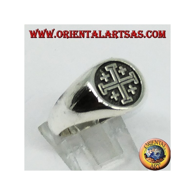 Silver ring Cross seal of the Knights of the Holy Sepulcher of Jerusalem