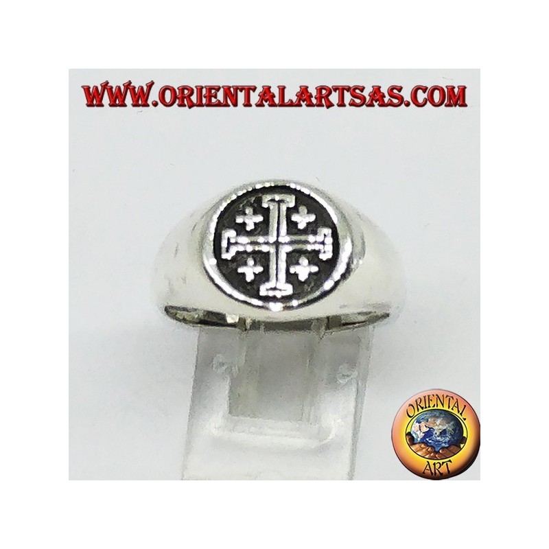 Silver ring Cross seal of the Knights of the Holy Sepulcher of Jerusalem
