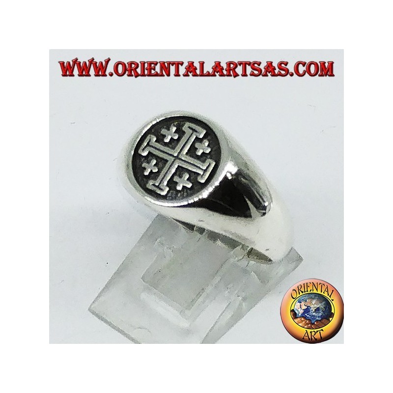 Bague en argent Sceau de croix des chevaliers du Saint-Sépulcre de Jérusalem