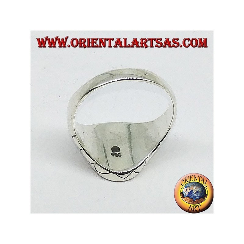 Anello in argento sigillo con stella di Davide, stella a 6 punte